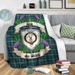 Gordon Ancient Crest Tartan Blanket Thistle  | Tartan Home Decor | Scottish Clan