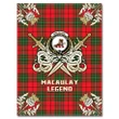 Premium Blanket MacAulay Modern Clan Crest Gold Courage Symbol