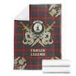 Premium Blanket Fraser Ancient Clan Crest Gold Courage Symbol
