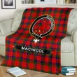 MacNicol (of Scorrybreac) Crest Tartan Blanket | Tartan Home Decor | Scottish Clan