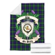 MacThomas Modern Crest Tartan Blanket Thistle A91