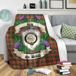 MacLachlan Hunting Modern Crest Tartan Blanket Thistle  | Tartan Home Decor | Scottish Clan