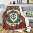 MacLaine of Loch Buie Crest Tartan Blanket Thistle  | Tartan Home Decor | Scottish Clan