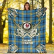 Premium Blanket Laing Clan Crest Gold Courage Symbol
