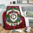 Wallace Weathered Crest Tartan Blanket Thistle  | Tartan Home Decor | Scottish Clan