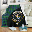 Murray of Atholl Ancient Tartan Clan Badge Premium Blanket Wave Style