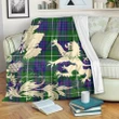 MacIntyre Hunting Modern Tartan Scotland Lion Thistle Map Premium Blanket Hj4