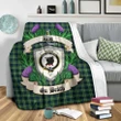 Tweedside District Crest Tartan Blanket Thistle  | Tartan Home Decor | Scottish Clan