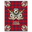 Premium Blanket Leslie Modern Clan Crest Gold Courage Symbol