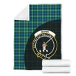 Gunn Ancient Tartan Clan Badge Premium Blanket Wave Style TH8