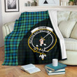 Gunn Ancient Tartan Clan Badge Premium Blanket Wave Style