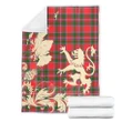 Spens Modern Tartan Scotland Lion Thistle Map Premium Blanket