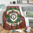 Morrison Red Ancient Crest Tartan Blanket Thistle  | Tartan Home Decor | Scottish Clan