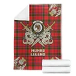 Premium Blanket Munro Modern Clan Crest Gold Courage Symbol