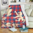Galloway Red Tartan Scotland Lion Thistle Map Premium Blanket Hj4