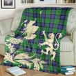 Graham of Menteith Modern Tartan Scotland Lion Thistle Map Premium Blanket Hj4