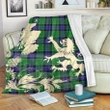 Graham of Menteith Modern Tartan Scotland Lion Thistle Map Premium Blanket Hj4