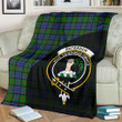Paterson Tartan Clan Badge Premium Blanket Wave Style TH8