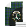 Paterson Tartan Clan Badge Premium Blanket Wave Style TH8