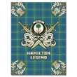 Premium Blanket Hamilton Hunting Ancient Clan Crest Gold Courage Symbol