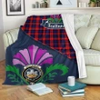 MacLachlan Crest Tartan Blanket Scotland Thistle A30