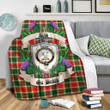 Gibbs Crest Tartan Blanket Thistle  | Tartan Home Decor | Scottish Clan