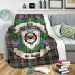 MacLeod of Harris Weathered Crest Tartan Blanket Thistle  | Tartan Home Decor | Scottish Clan