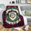 MacLachlan Modern Crest Tartan Blanket Thistle  | Tartan Home Decor | Scottish Clan