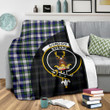 Gordon Dress Modern Tartan Clan Badge Premium Blanket Wave Style TH8