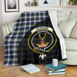 Gordon Dress Modern Tartan Clan Badge Premium Blanket Wave Style