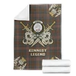 Premium Blanket Kennedy Weathered Clan Crest Gold Courage Symbol