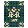 Premium Blanket Graham of Menteith Modern Clan Crest Gold Courage Symbol