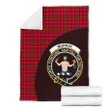 Murray of Tulloch Modern Tartan Clan Badge Premium Blanket Wave Style TH8