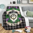 Moffat Modern Crest Tartan Blanket Thistle  | Tartan Home Decor | Scottish Clan