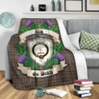 MacIntyre Hunting Weathered Crest Tartan Blanket Thistle  | Tartan Home Decor | Scottish Clan