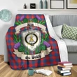 Galloway Red Crest Tartan Blanket Thistle  | Tartan Home Decor | Scottish Clan