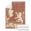 Morrison Red Ancient Tartan Scotland Lion Thistle Map Premium Blanket
