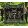 Gray Hunting Clan Royal Lion and Horse Premium Quilt