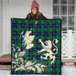 Graham of Menteith Modern Tartan Scotland Lion Thistle Map Quilt Hj4