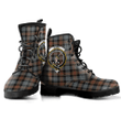 Gunn Weathered Clan Tartan Crest Tartan Leather Boots
