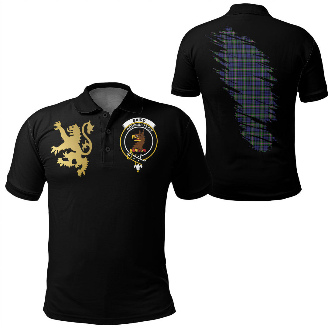 Scottish Baird Modern Tartan Crest Polo Shirt Scotland In My Bone With Golden Rampant
