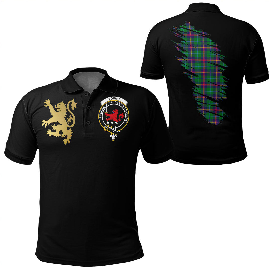 Scottish Young Modern Tartan Crest Polo Shirt Scotland In My Bone With Golden Rampant
