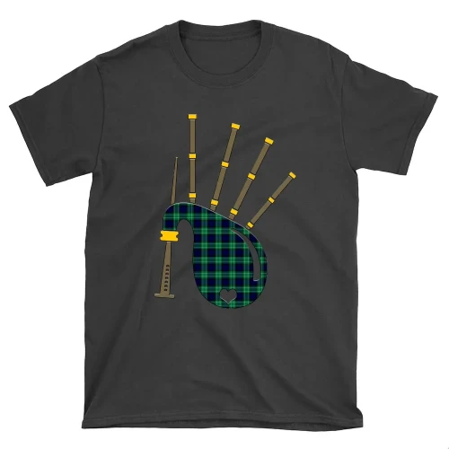 Abercrombie Tartan Bagpipes Round Neck Unisex T-Shirt TH8
