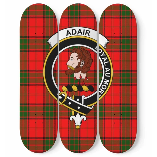 Adair Tartan 3 Skateboard Wall Art Clan Badge