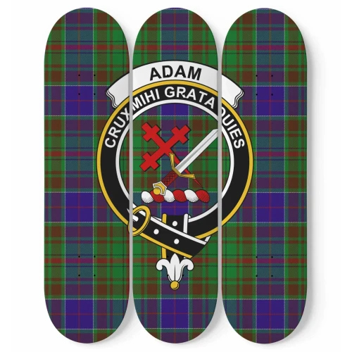 Adam Tartan 3 Skateboard Wall Art Clan Badge