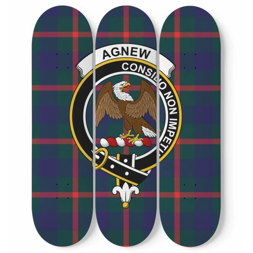 Agnew Tartan 3 Skateboard Wall Art Clan Badge