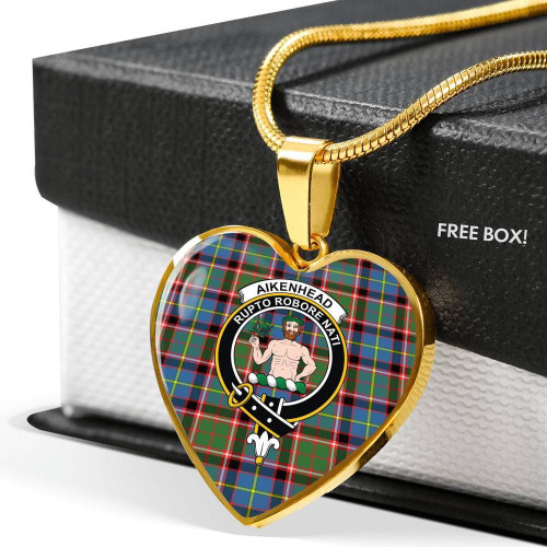 Aikenhead Tartan Crest Heart Necklace HJ4