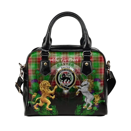 Baxter Modern Crest Tartan Lion Unicorn Thistle Shoulder Handbag A30