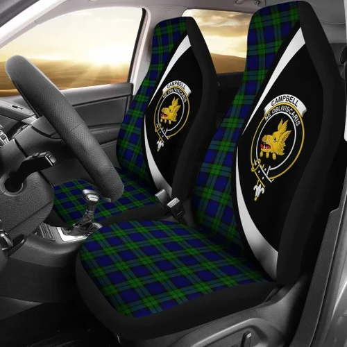 Campbell Modern Tartan Clan Crest Car Seat Cover - Circle Style HJ4