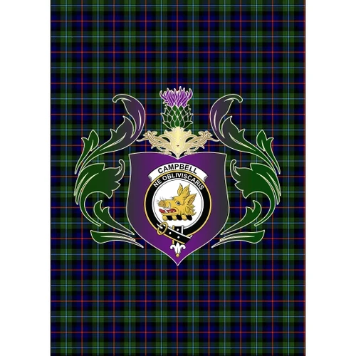 Campbell of Cawdor Modern Clan Garden Flag Royal Thistle Of Clan Badge K23